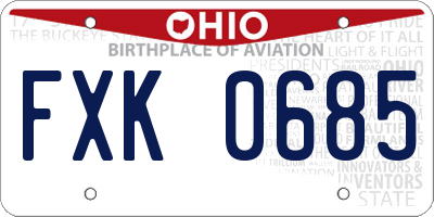 OH license plate FXK0685