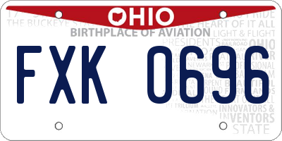 OH license plate FXK0696