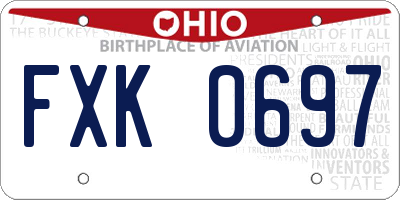 OH license plate FXK0697