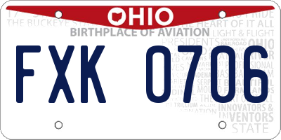 OH license plate FXK0706