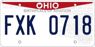 OH license plate FXK0718