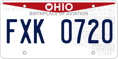 OH license plate FXK0720