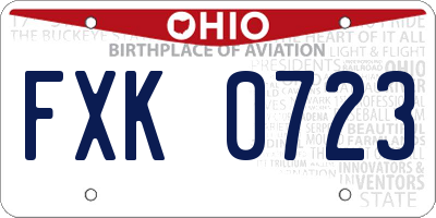 OH license plate FXK0723