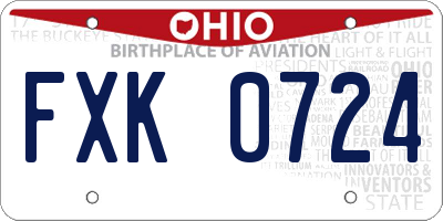 OH license plate FXK0724