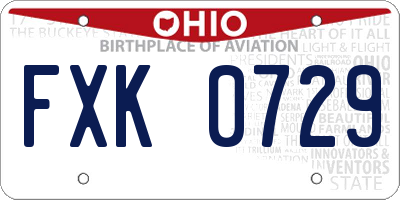 OH license plate FXK0729