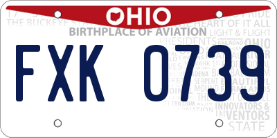 OH license plate FXK0739