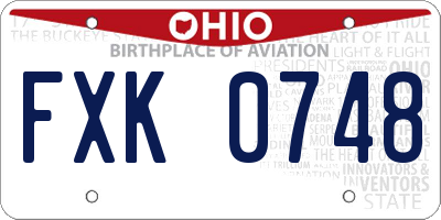 OH license plate FXK0748