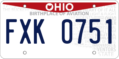OH license plate FXK0751