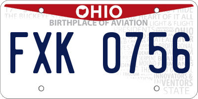 OH license plate FXK0756