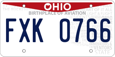 OH license plate FXK0766