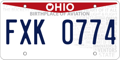 OH license plate FXK0774
