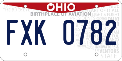 OH license plate FXK0782