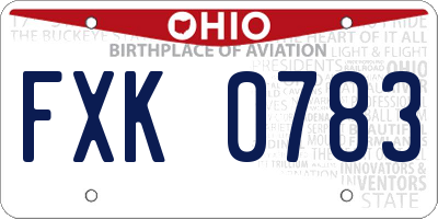 OH license plate FXK0783