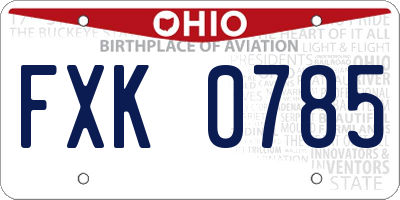OH license plate FXK0785