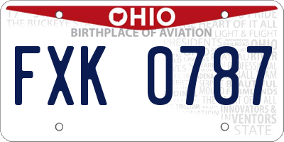 OH license plate FXK0787