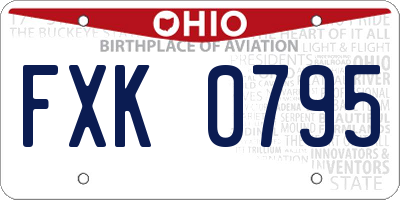 OH license plate FXK0795