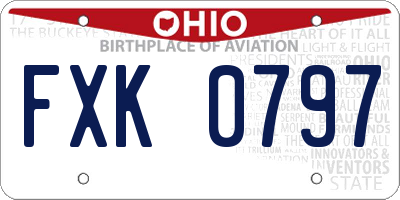 OH license plate FXK0797