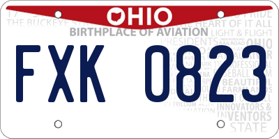 OH license plate FXK0823