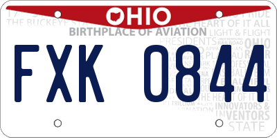 OH license plate FXK0844