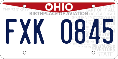 OH license plate FXK0845