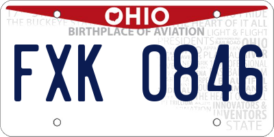 OH license plate FXK0846