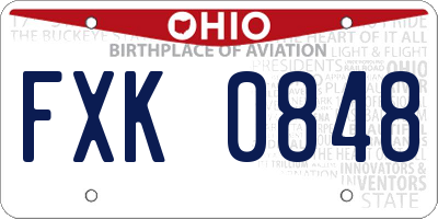 OH license plate FXK0848
