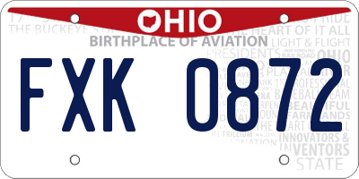 OH license plate FXK0872
