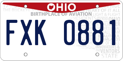 OH license plate FXK0881