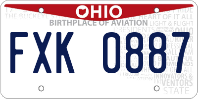 OH license plate FXK0887