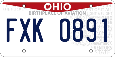 OH license plate FXK0891