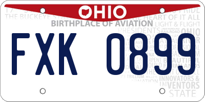 OH license plate FXK0899