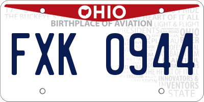 OH license plate FXK0944