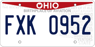 OH license plate FXK0952