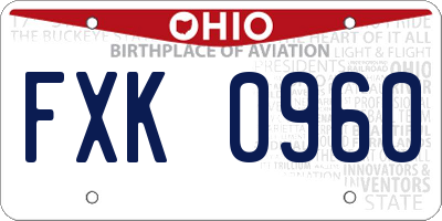 OH license plate FXK0960