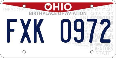 OH license plate FXK0972