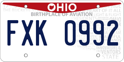 OH license plate FXK0992