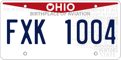 OH license plate FXK1004