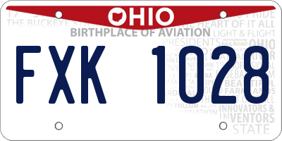 OH license plate FXK1028