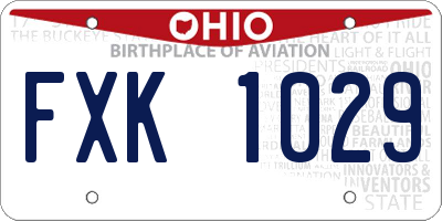OH license plate FXK1029