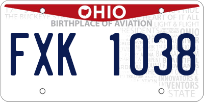 OH license plate FXK1038