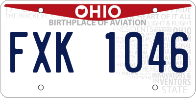 OH license plate FXK1046