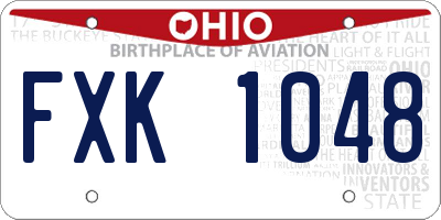 OH license plate FXK1048