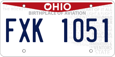OH license plate FXK1051