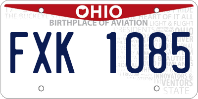 OH license plate FXK1085