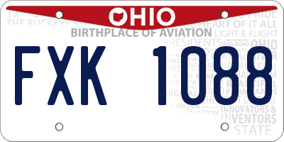 OH license plate FXK1088