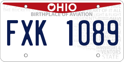 OH license plate FXK1089