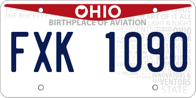 OH license plate FXK1090