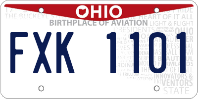 OH license plate FXK1101