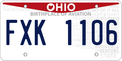 OH license plate FXK1106