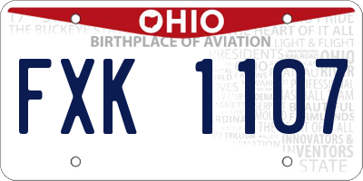 OH license plate FXK1107